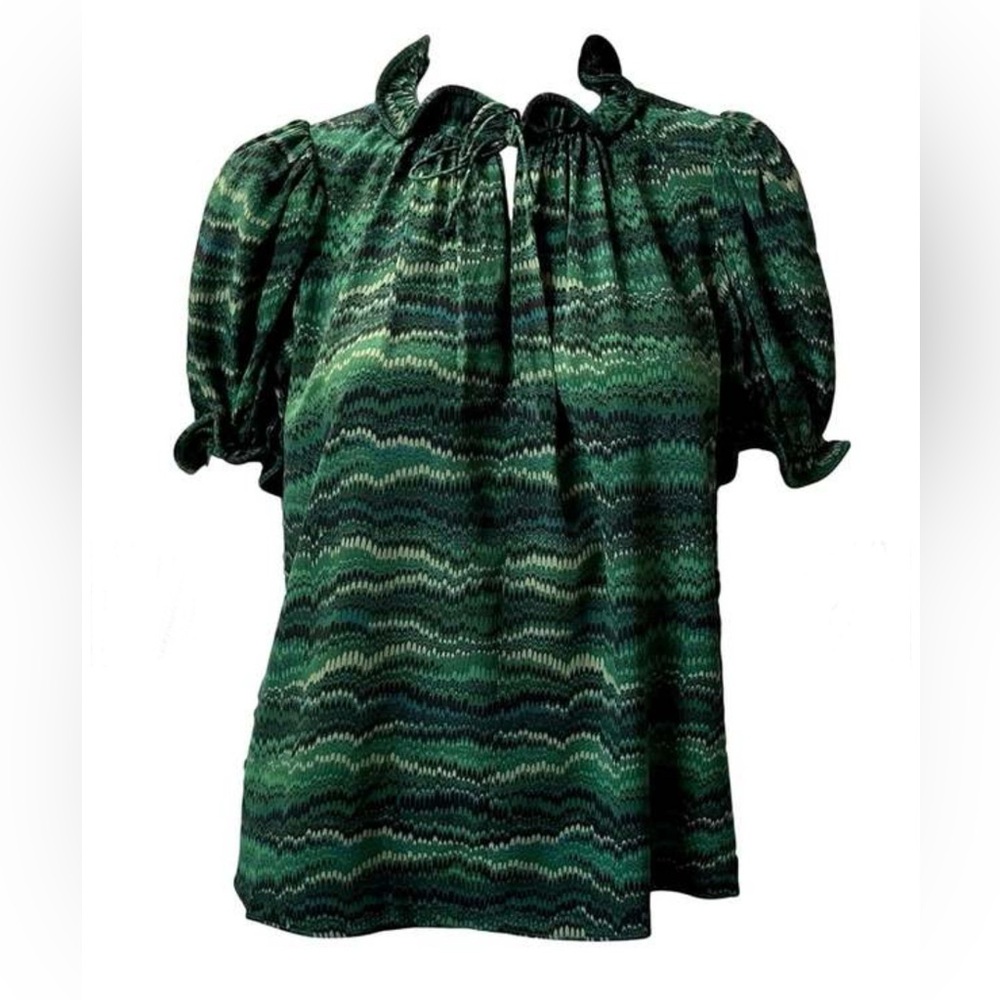 Ulla Johnson Silk Corine Blouse - Peacock/Green